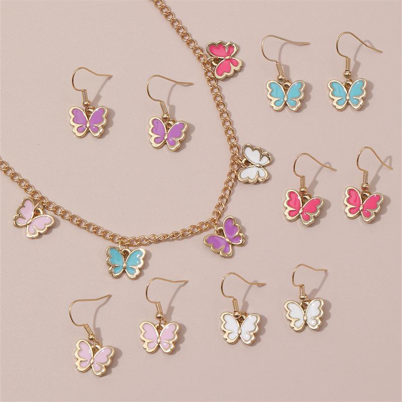 Cute Sweet Butterfly Alloy Girl's Jewelry Set display picture 6