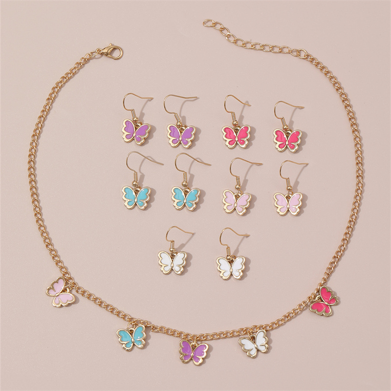 Cute Sweet Butterfly Alloy Girl's Jewelry Set display picture 9