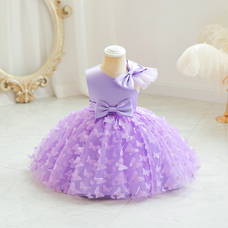 Elegant Princess Solid Color Polyester Girls Dresses display picture 7