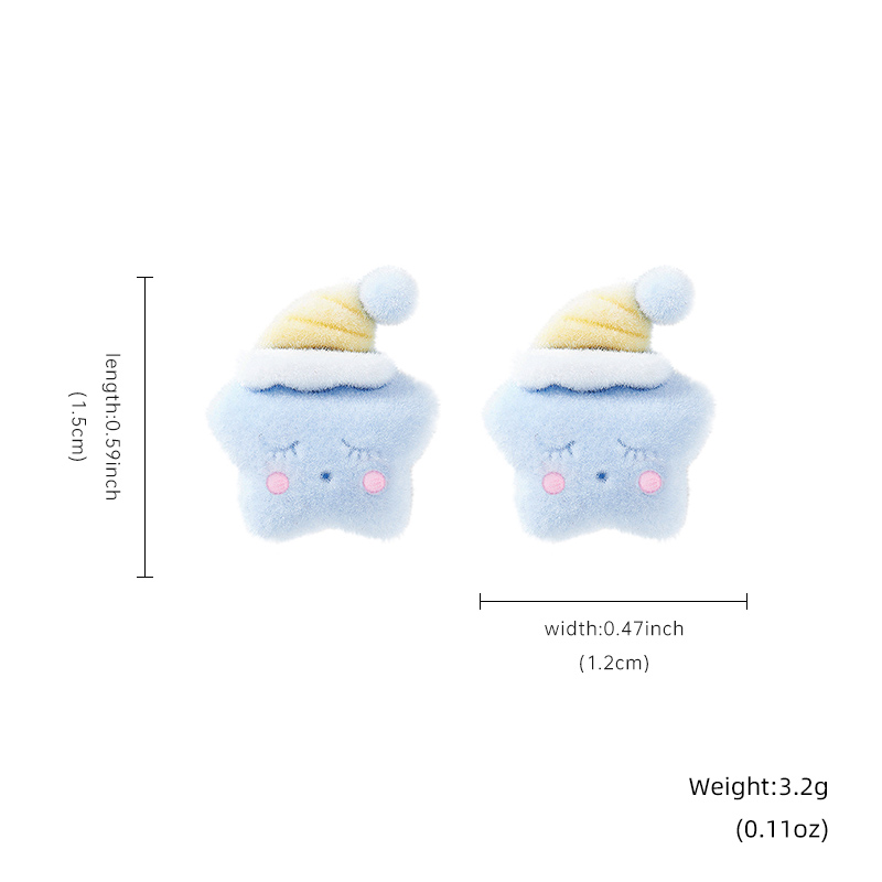 1 Pair Cute Sweet Star Copper Ear Studs display picture 2