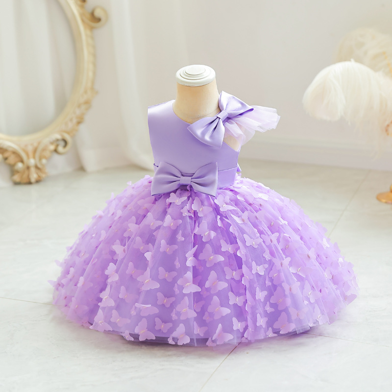 Elegant Princess Solid Color Polyester Girls Dresses display picture 8