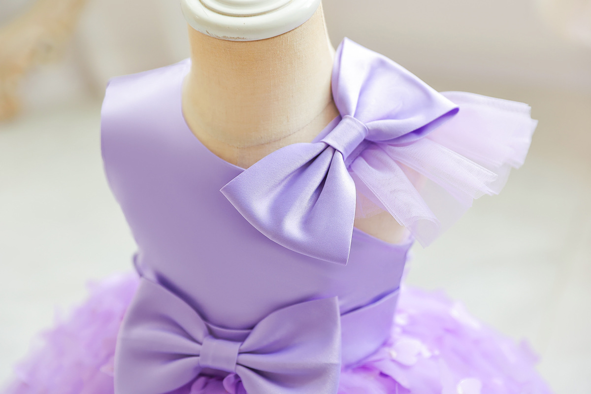 Elegant Princess Solid Color Polyester Girls Dresses display picture 11