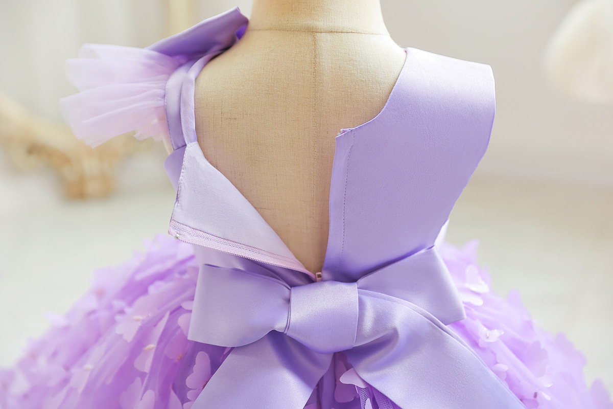 Elegant Princess Solid Color Polyester Girls Dresses display picture 12