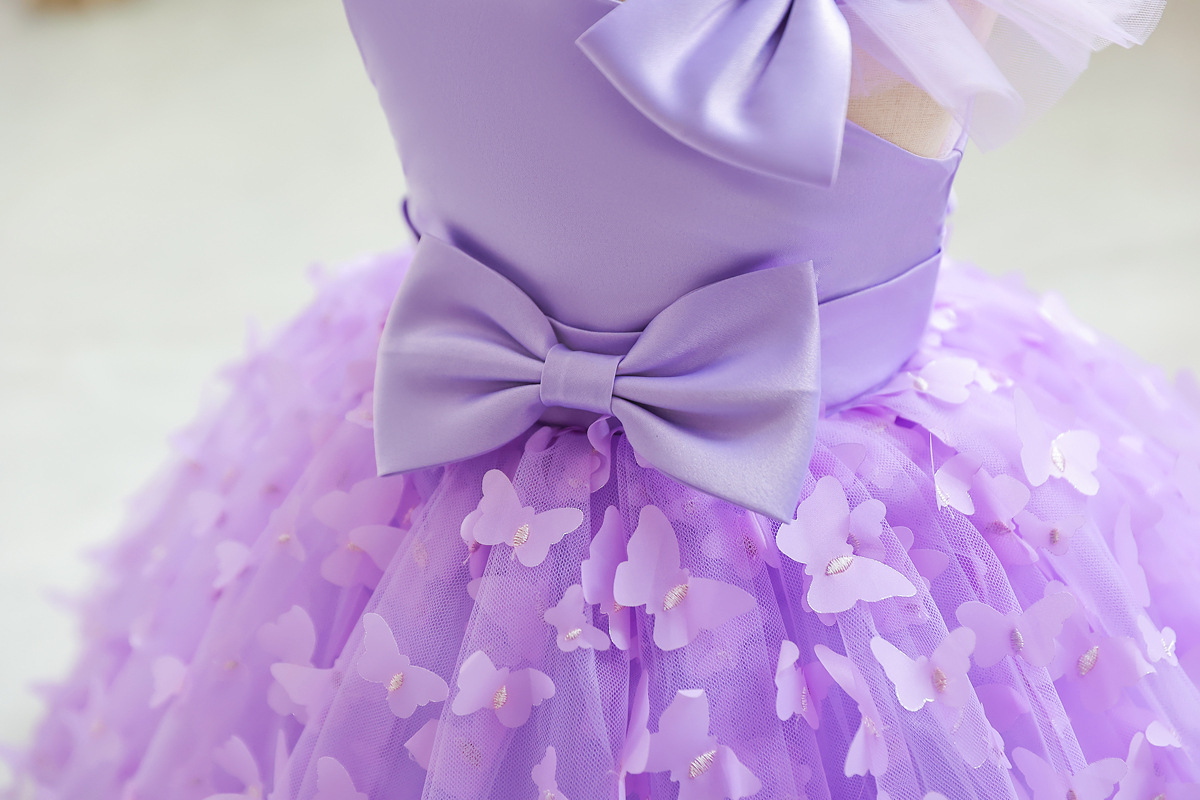 Elegant Princess Solid Color Polyester Girls Dresses display picture 14