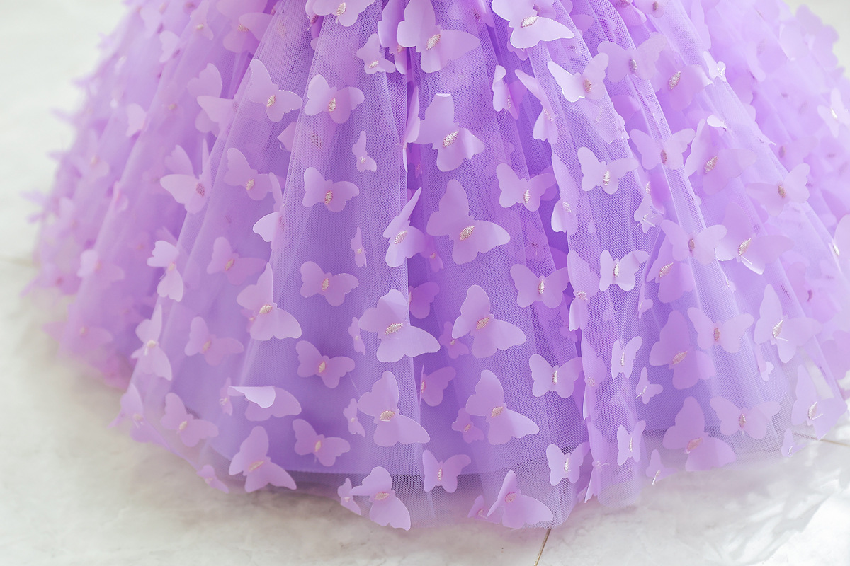 Elegant Princess Solid Color Polyester Girls Dresses display picture 13