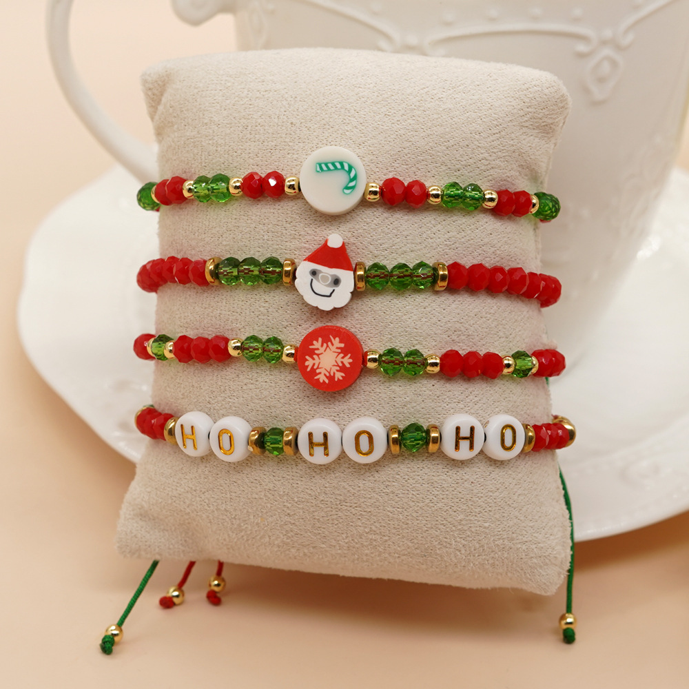 Cute Christmas Tree Snowman Artificial Crystal Christmas Women's Bracelets display picture 2