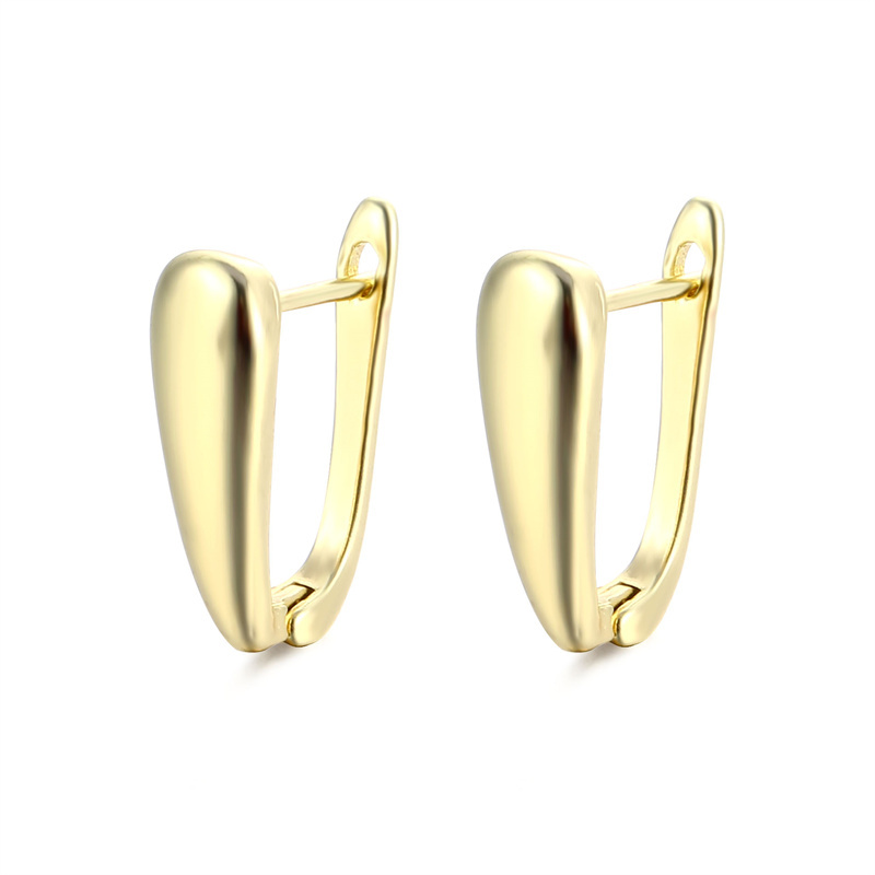 1 Pair Basic Retro Geometric Solid Color Plating Copper Alloy Brass 14K Gold Plated Ear Studs display picture 4