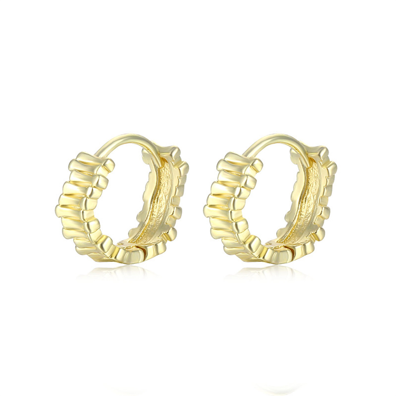 1 Pair Basic Retro Geometric Solid Color Plating Copper Alloy Brass 14K Gold Plated Ear Studs display picture 9