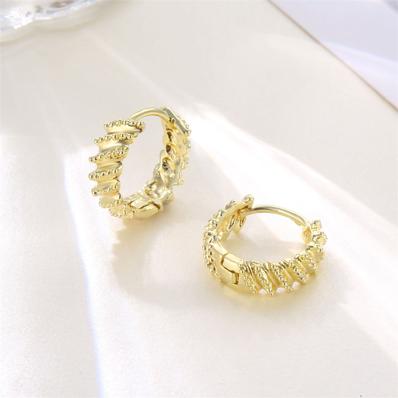 1 Pair Basic Retro Geometric Solid Color Plating Copper Alloy Brass 14K Gold Plated Ear Studs display picture 11