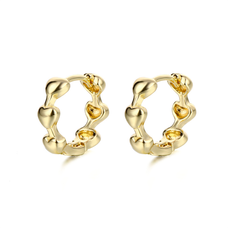 1 Pair Basic Retro Geometric Solid Color Plating Copper Alloy Brass 14K Gold Plated Ear Studs display picture 8
