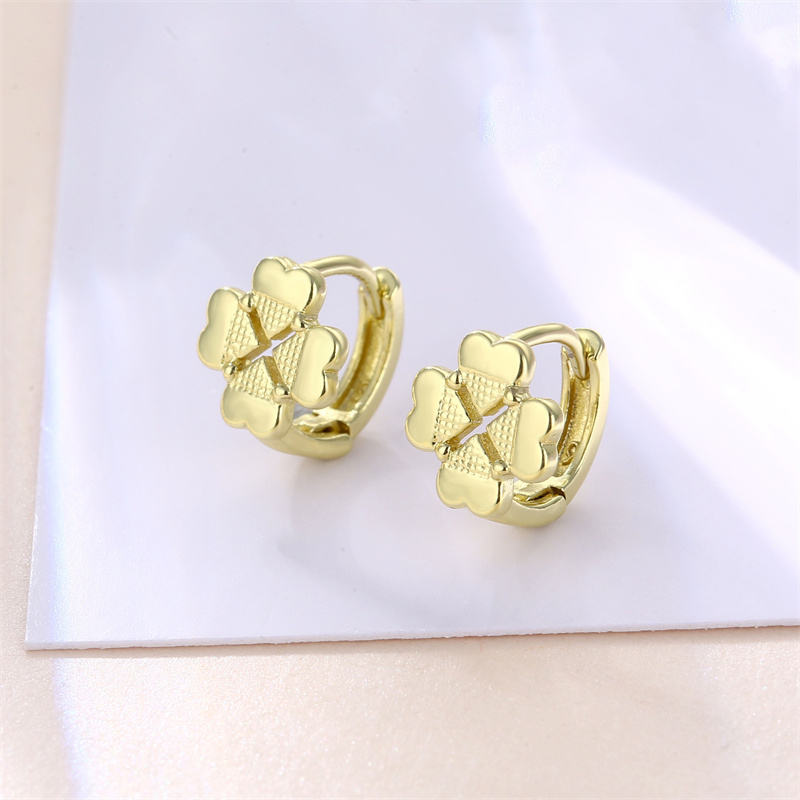 1 Pair Basic Retro Heart Shape Bow Knot Plating Copper Alloy Brass 14K Gold Plated Ear Studs display picture 13