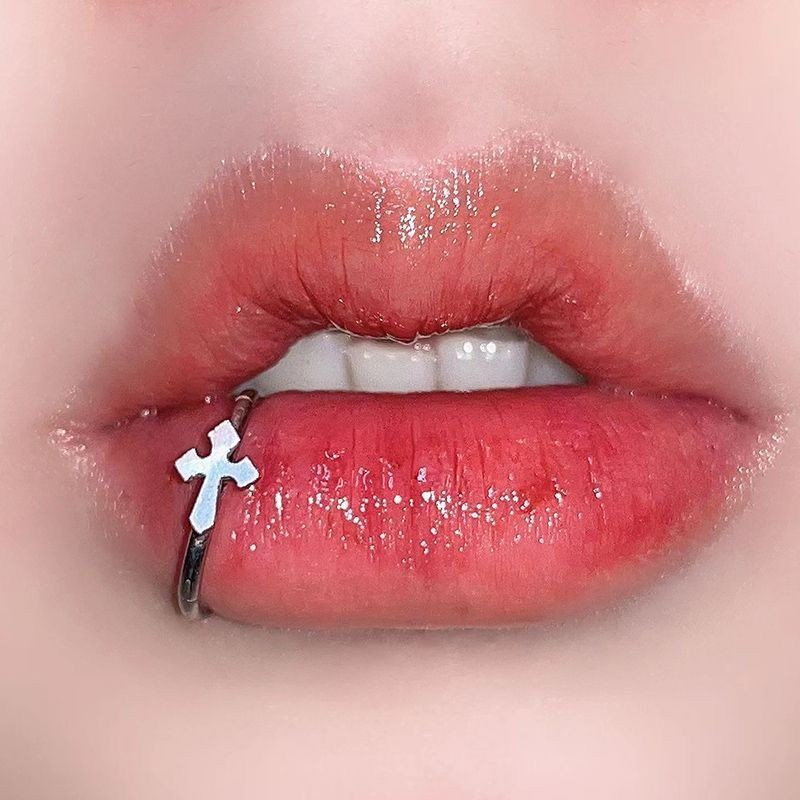 Simple Style Cross Stainless Steel Polishing Lip Stud display picture 3