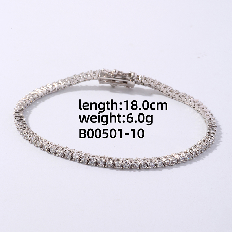 Hip-hop Vintage Style Simple Style Solid Color Copper Plating Inlay Gem Silver Plated Bracelets display picture 1