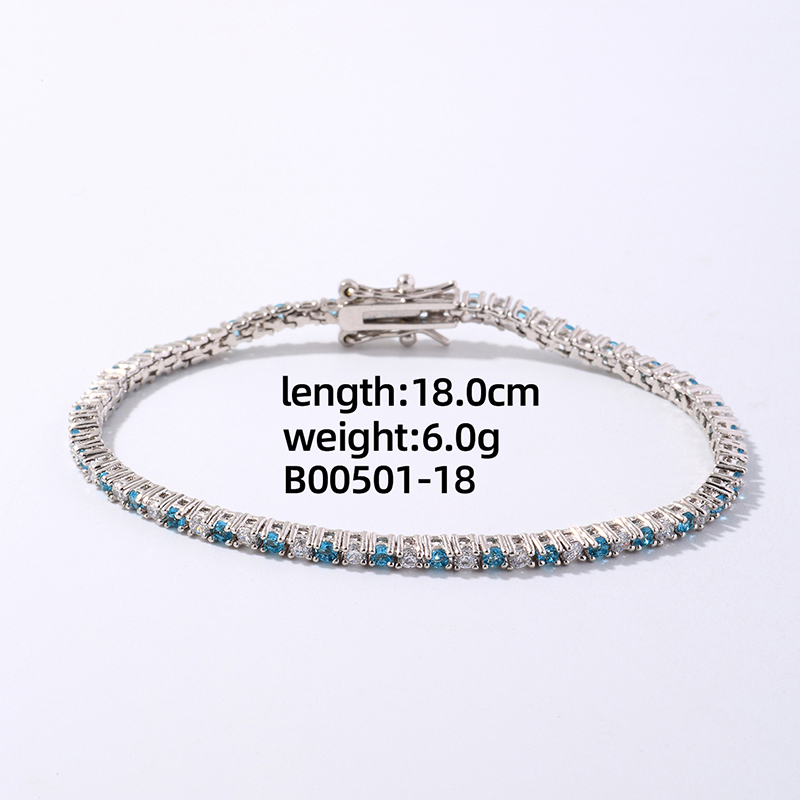 Hip-hop Vintage Style Simple Style Solid Color Copper Plating Inlay Gem Silver Plated Bracelets display picture 3