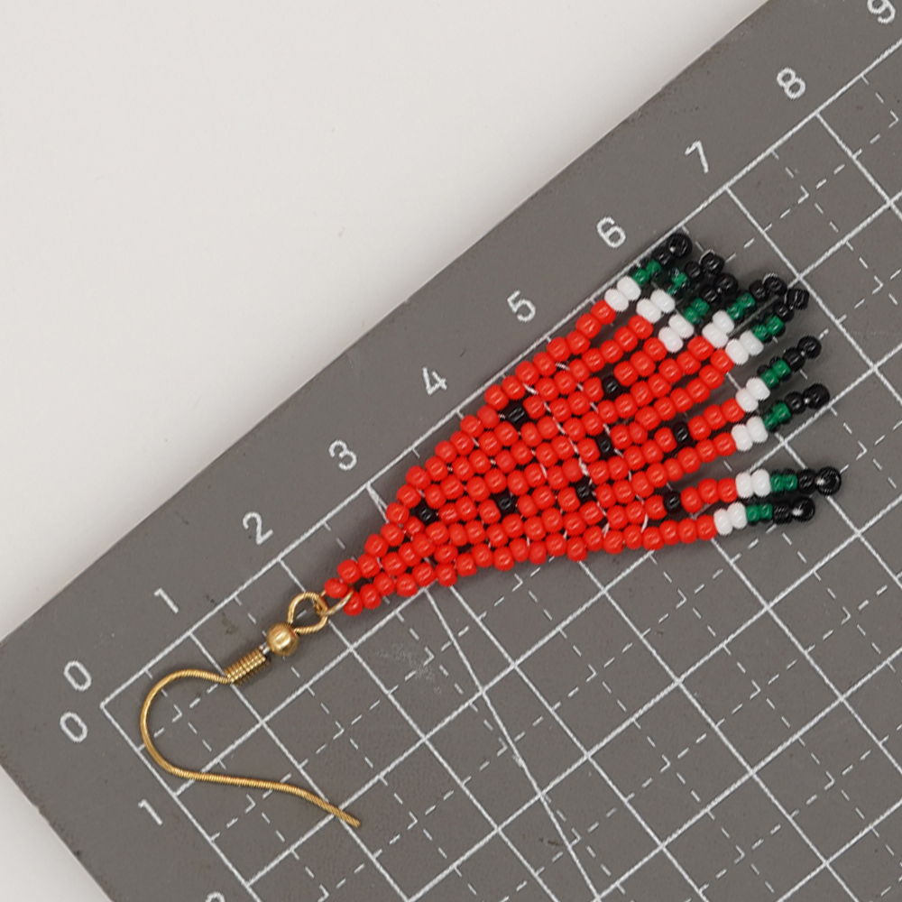 1 Pair Vacation Handmade Color Block Beaded Braid Seed Bead Dangling Earrings display picture 17