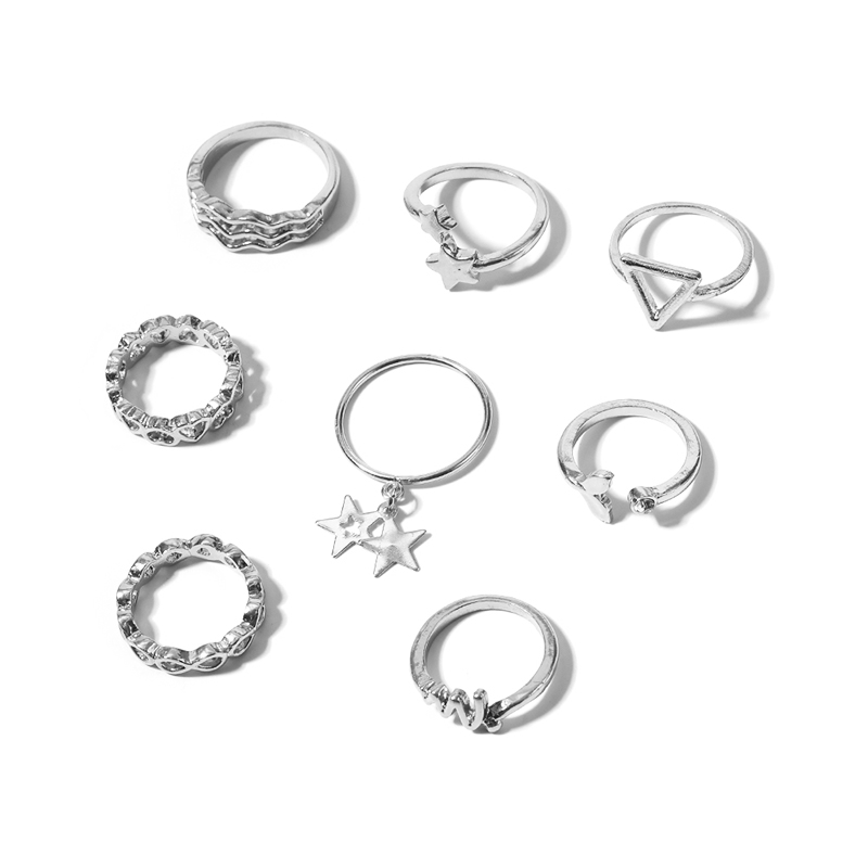 Simple Style Triangle Star Alloy Inlay Zircon Women's Rings display picture 3