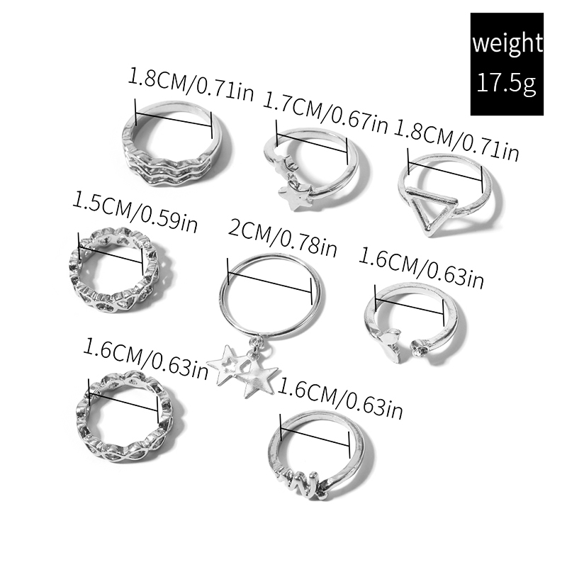 Simple Style Triangle Star Alloy Inlay Zircon Women's Rings display picture 1