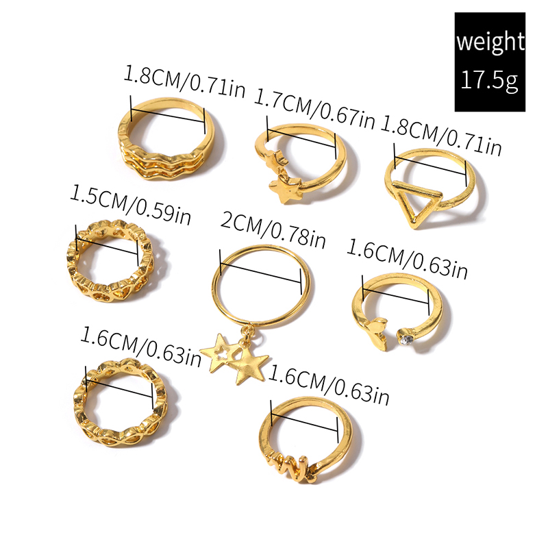 Simple Style Triangle Star Alloy Inlay Zircon Women's Rings display picture 4