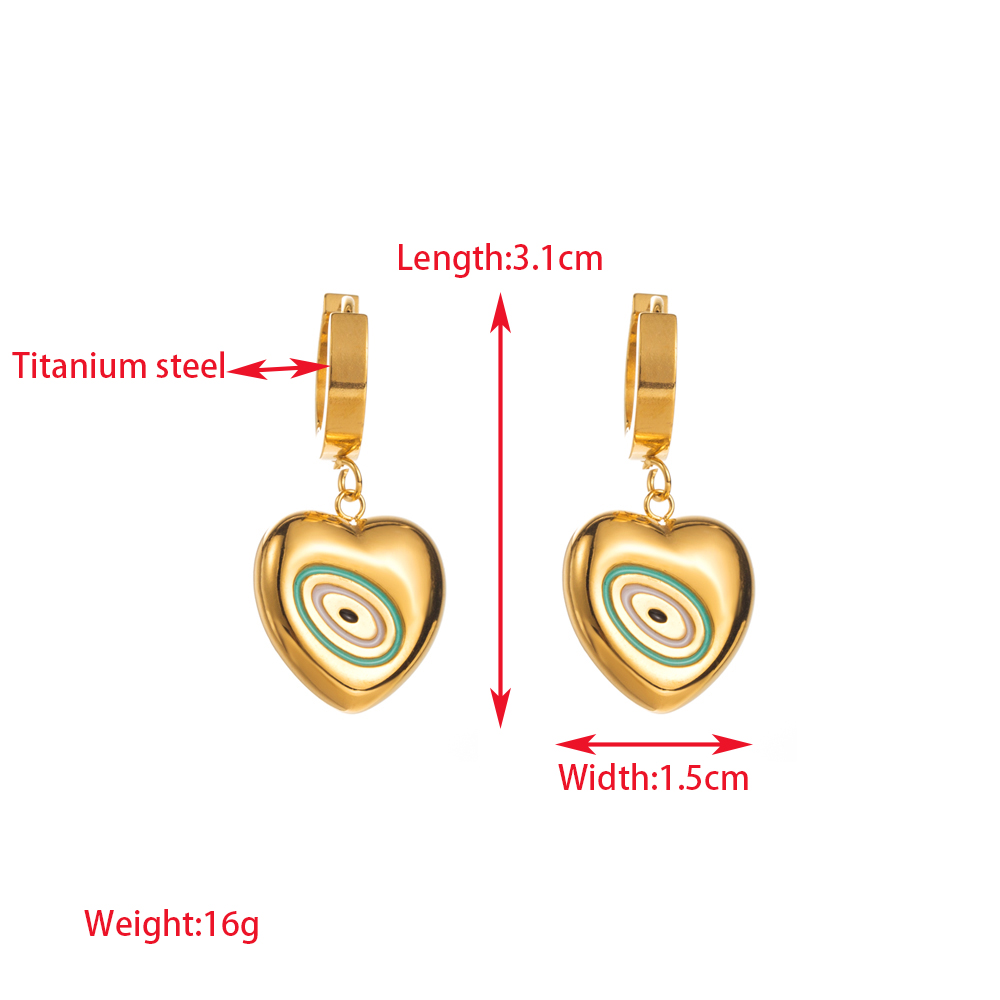 1 Pair Elegant Lady Round Oval Heart Shape Inlay 316 Stainless Steel  Rhinestones 14K Gold Plated Drop Earrings display picture 1