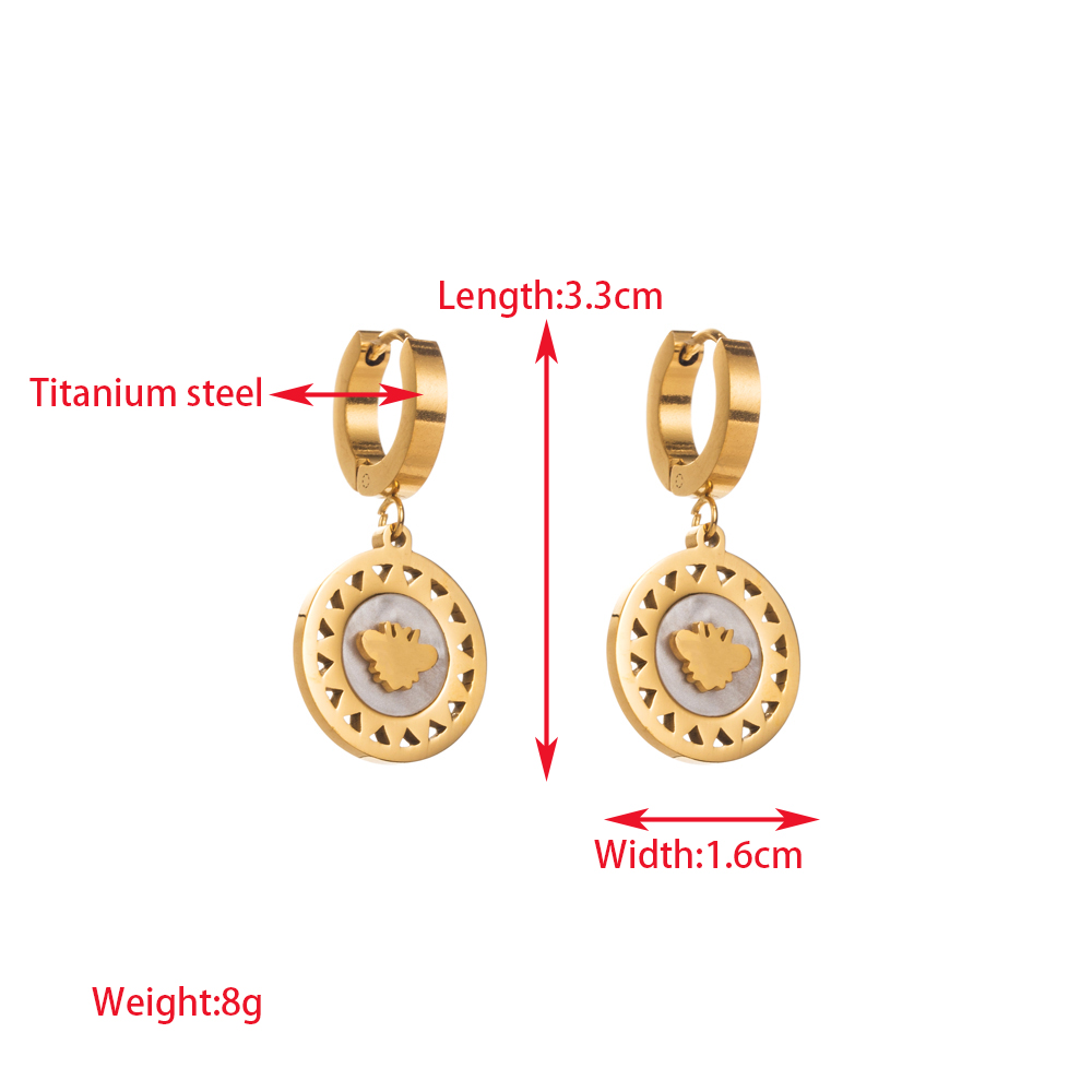 1 Pair Elegant Lady Round Oval Heart Shape Inlay 316 Stainless Steel  Rhinestones 14K Gold Plated Drop Earrings display picture 4