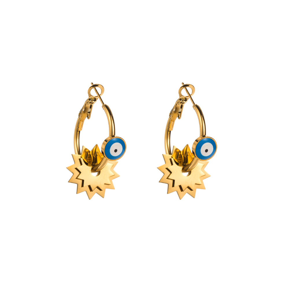 1 Pair Elegant Streetwear Heart Shape Eye Inlay 316 Stainless Steel  Resin Turquoise Rhinestones Pearl 14K Gold Plated Drop Earrings display picture 11