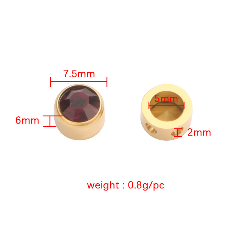 Stainless Steel 18K Gold Plated Rose Gold Plated IG Style Plating Inlay Round Birthstone Pendant Necklace display picture 17