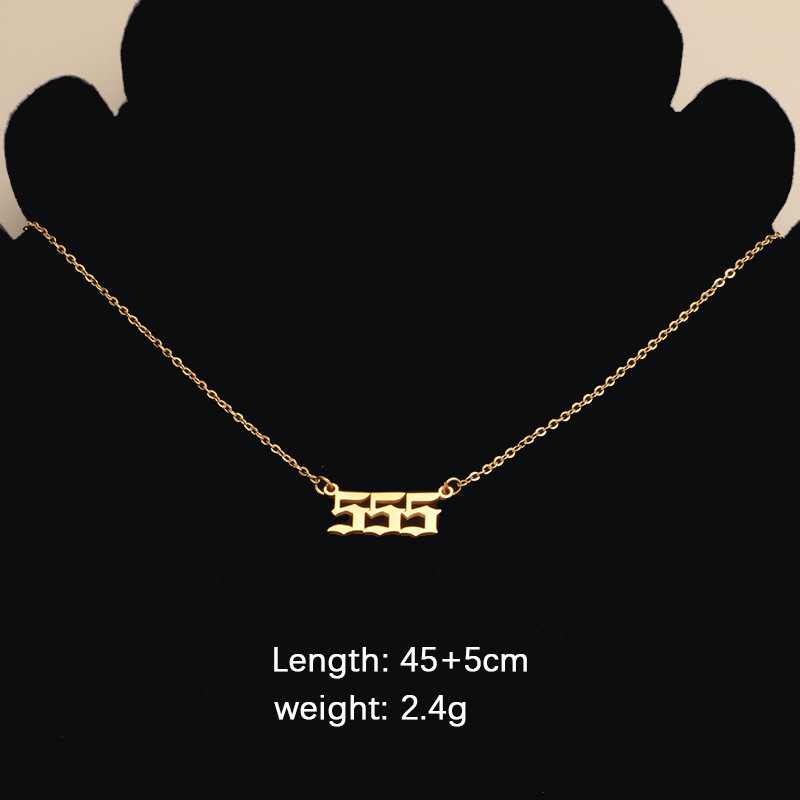 Titanium Steel 18K Gold Plated Classic Style Plating Number None Pendant Necklace display picture 2