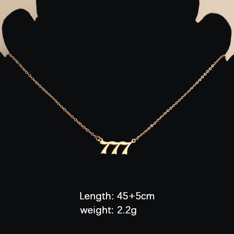 Titanium Steel 18K Gold Plated Classic Style Plating Number None Pendant Necklace display picture 3