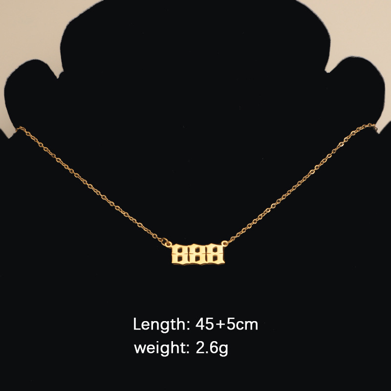 Titanium Steel 18K Gold Plated Classic Style Plating Number None Pendant Necklace display picture 4