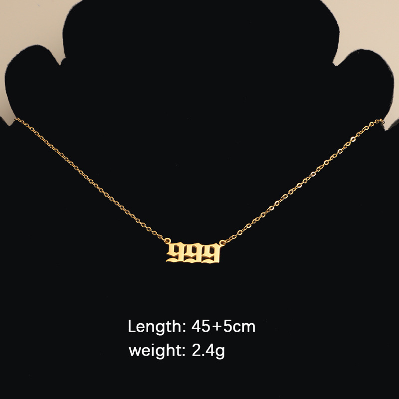 Titanium Steel 18K Gold Plated Classic Style Plating Number None Pendant Necklace display picture 5