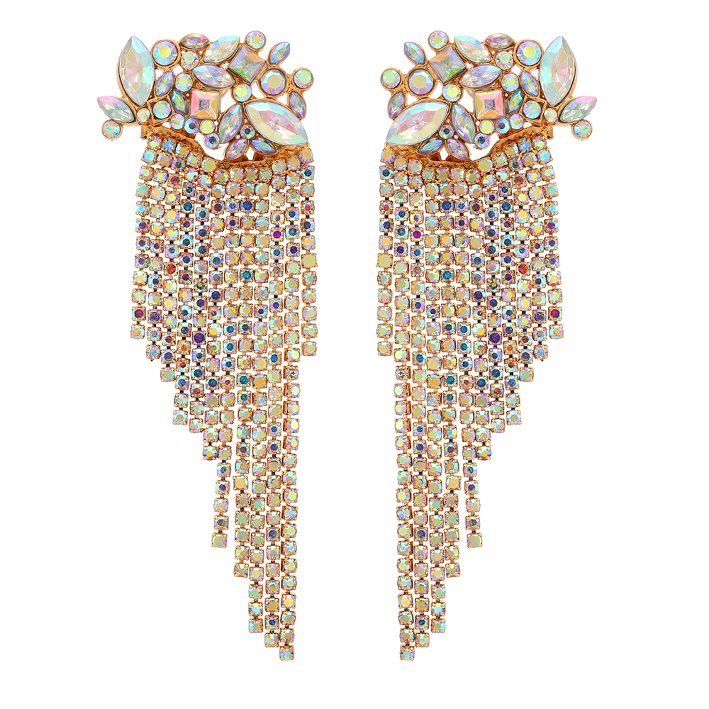 1 Pair Classic Style Shiny Color Block Inlay Zinc Alloy Rhinestones Dangling Earrings display picture 1