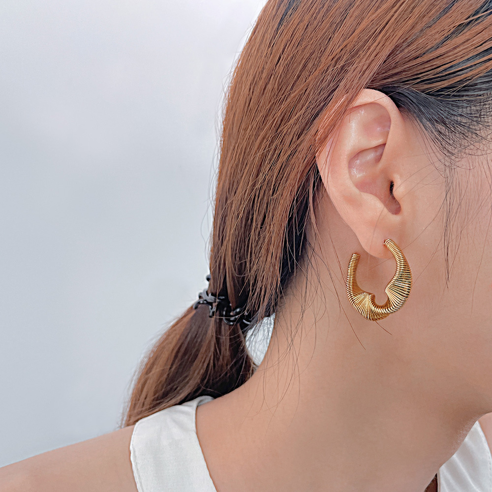 1 Piece Vintage Style Simple Style Irregular Irregular Stainless Steel No Inlay Earrings display picture 4