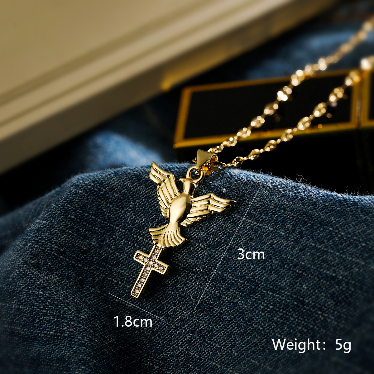 Simple Style Commute Cross Copper Plating Inlay Zircon 18k Gold Plated Women's Pendant Necklace display picture 2