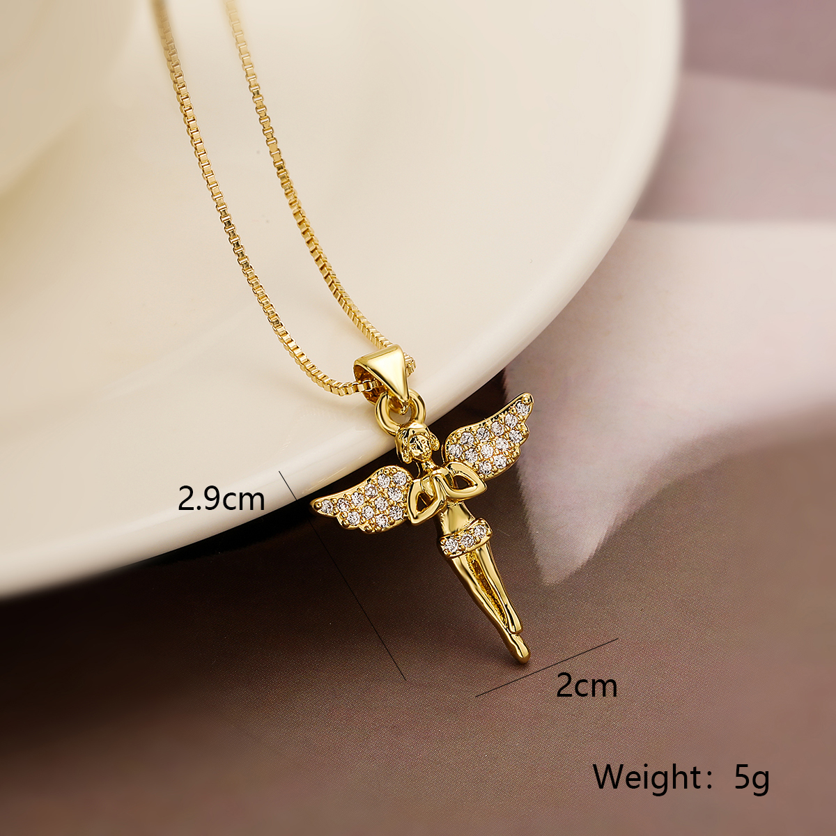 Simple Style Commute Solid Color Copper Plating Inlay Zircon 18k Gold Plated Women's Pendant Necklace display picture 2