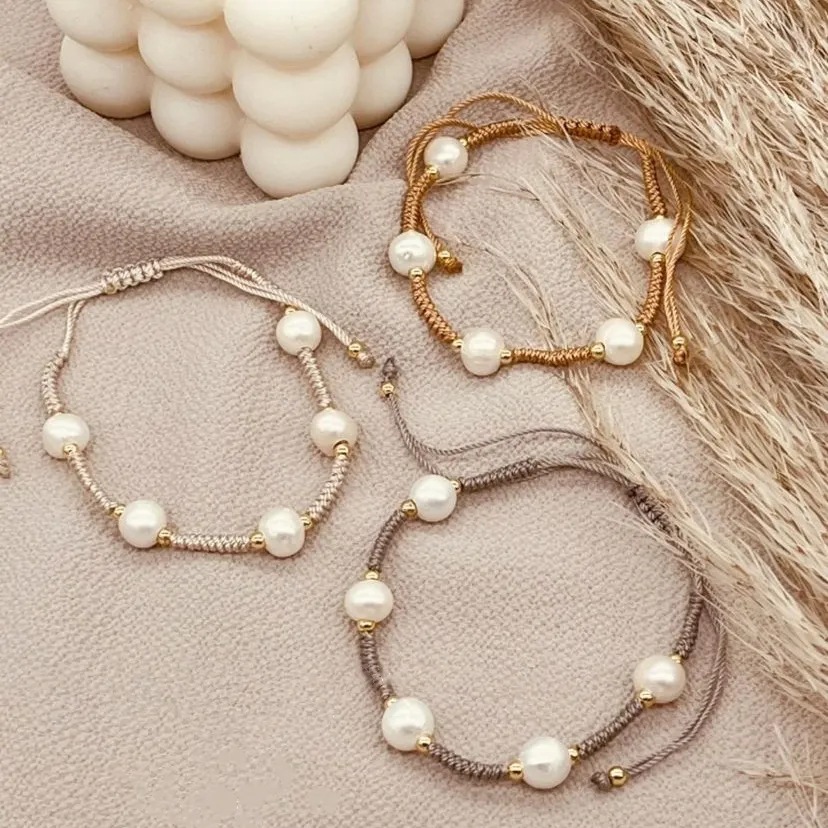 Simple Style Classic Style Geometric Artificial Pearl Mixed Materials Rope Women's Bracelets display picture 2