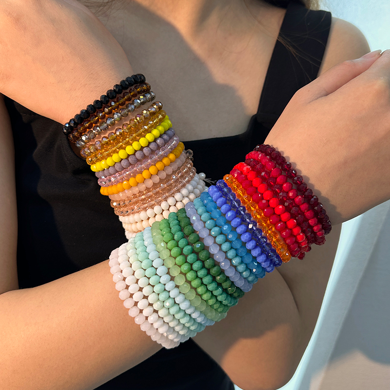 Casual Commute Solid Color Artificial Crystal Wholesale Bracelets display picture 1