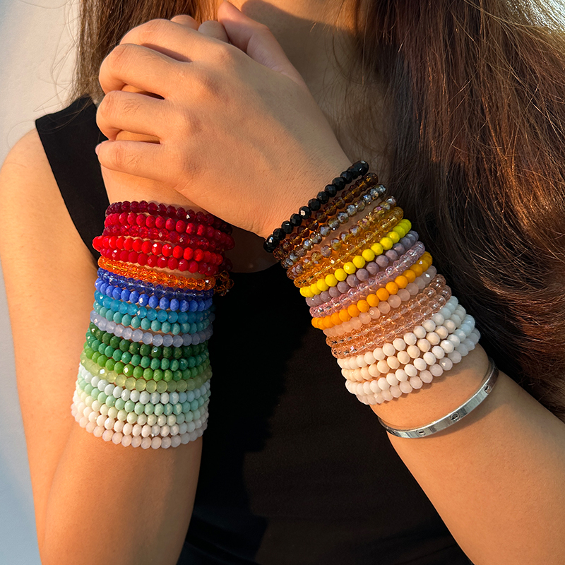 Casual Commute Solid Color Artificial Crystal Wholesale Bracelets display picture 5