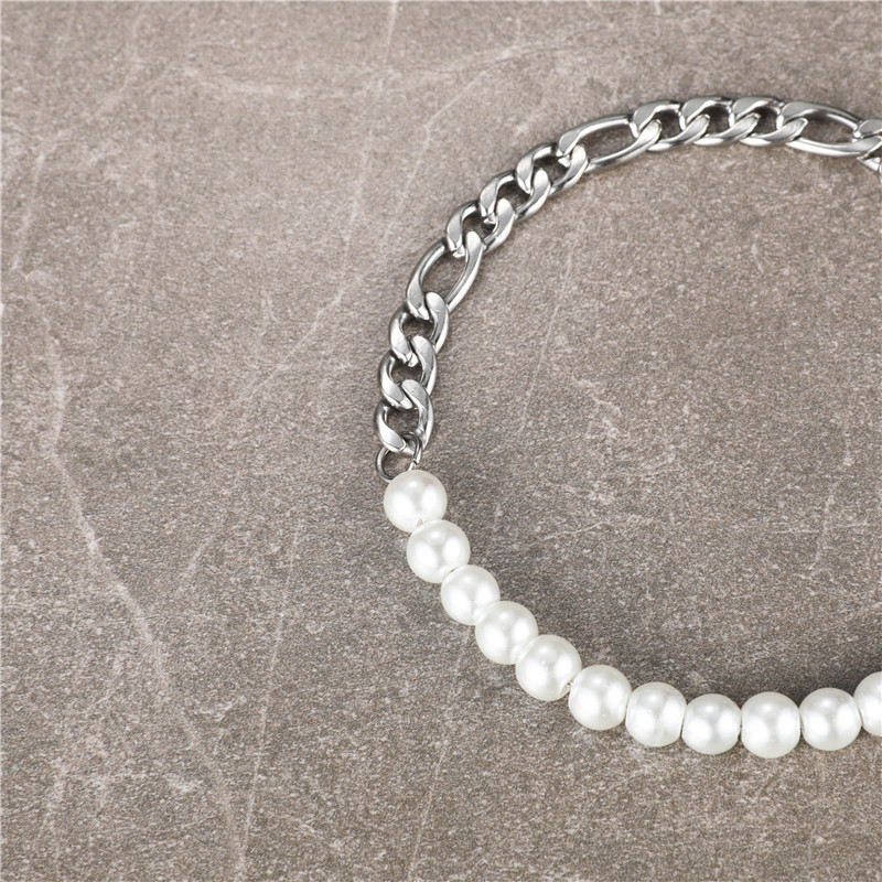 Vintage Style Simple Style Round Stainless Steel Artificial Pearl Unisex Bracelets display picture 5