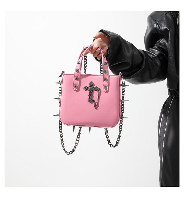 Women's All Seasons Pu Leather Cross Solid Color Streetwear Square Magnetic Buckle Handbag Square Bag display picture 3