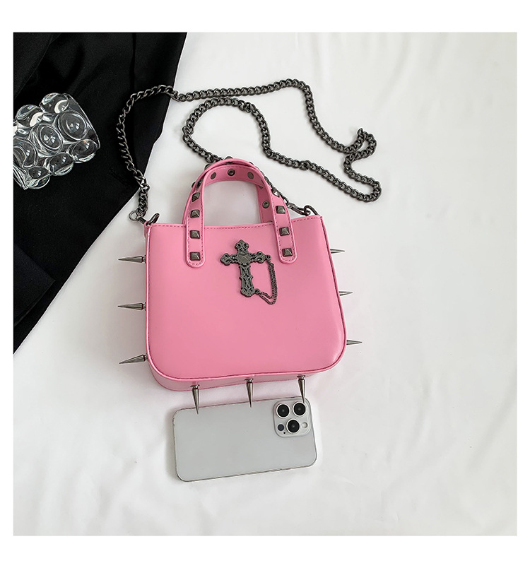 Women's All Seasons Pu Leather Cross Solid Color Streetwear Square Magnetic Buckle Handbag Square Bag display picture 11
