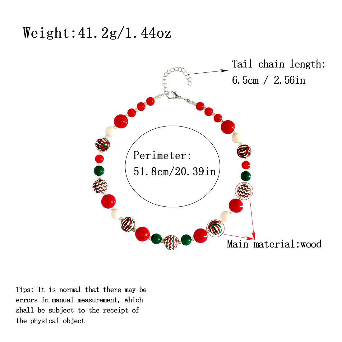 Cute Sweet Streetwear Geometric Imitation Pearl Beaded Christmas Women's Necklace display picture 1