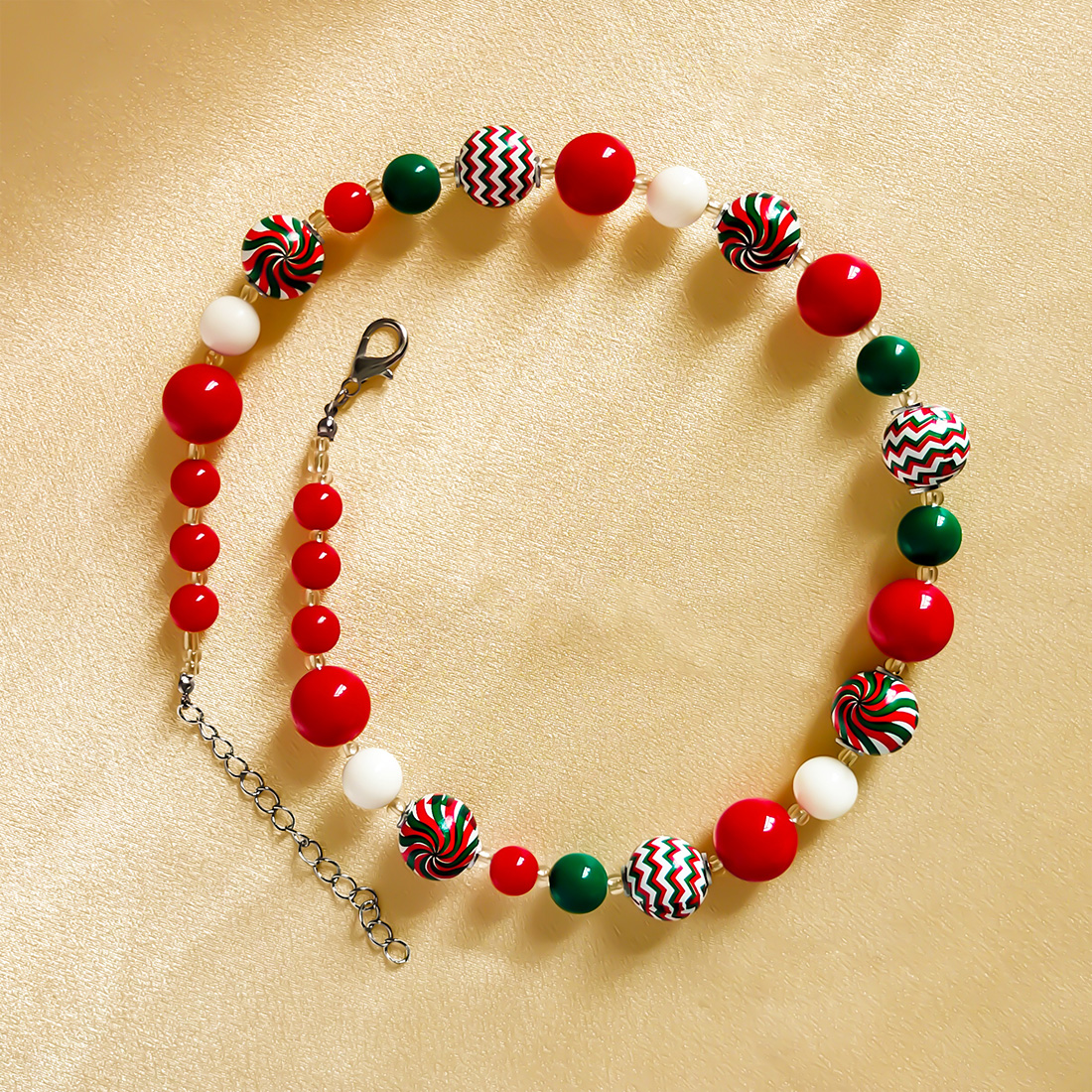 Süß Süss Strassenmode Geometrisch Imitationsperle Perlen Weihnachten Frau Halskette display picture 4
