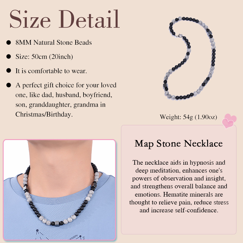 Basic Classic Style Geometric Natural Stone Men's Necklace display picture 10