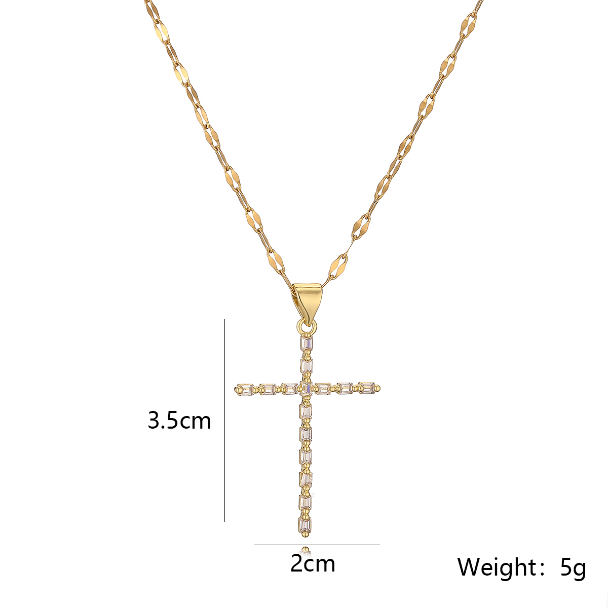 Simple Style Commute Cross Devil's Eye Stainless Steel Copper Plating Inlay Zircon 18k Gold Plated Pendant Necklace display picture 1