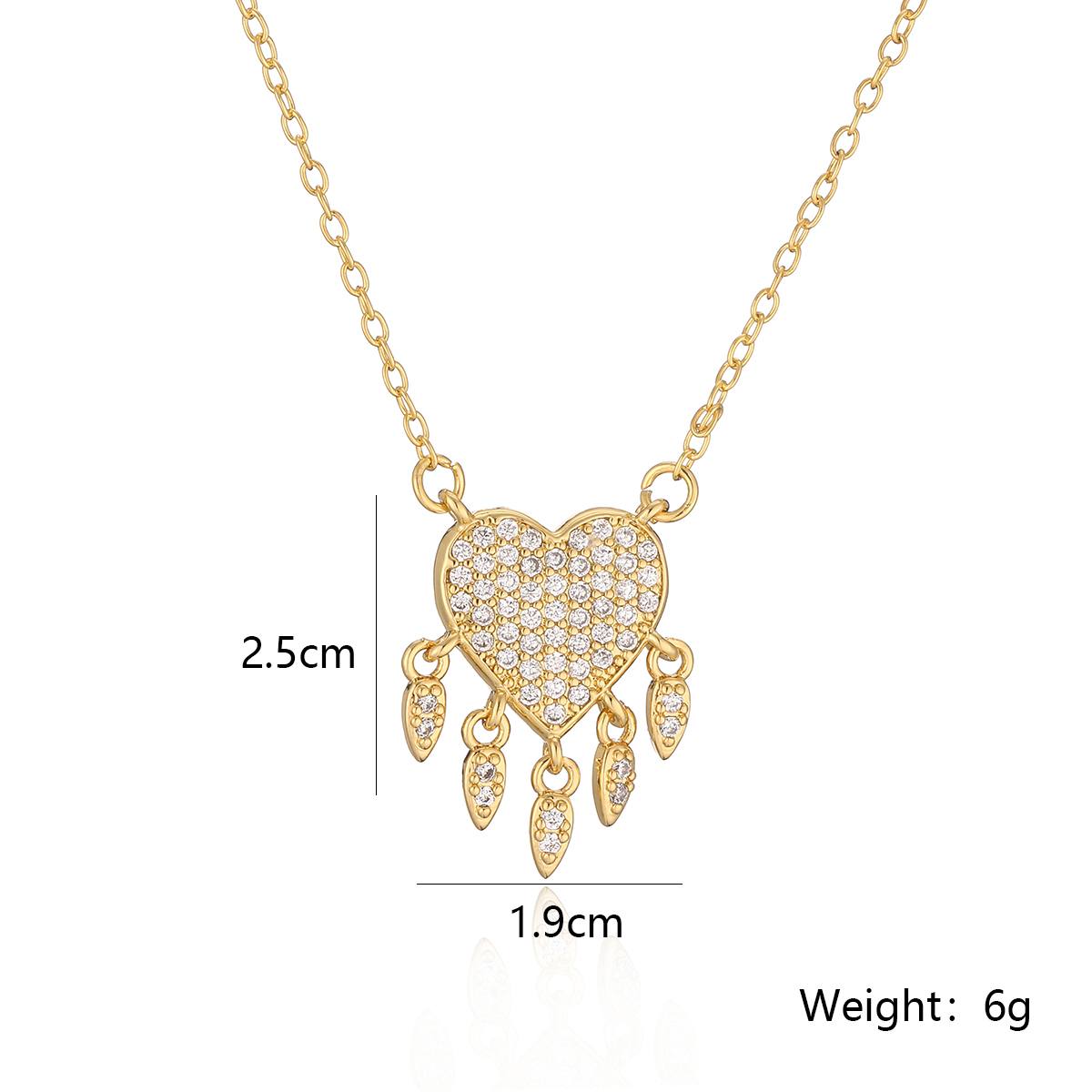 Simple Style Commute Tree Heart Shape Copper Plating Inlay Zircon 18k Gold Plated Pendant Necklace display picture 1