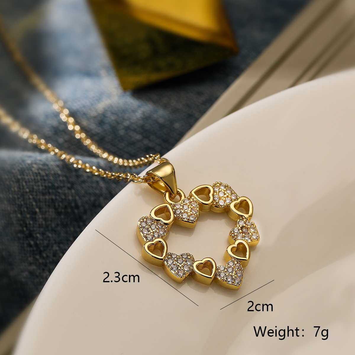 Simple Style Commute Tree Heart Shape Copper Plating Inlay Zircon 18k Gold Plated Pendant Necklace display picture 2