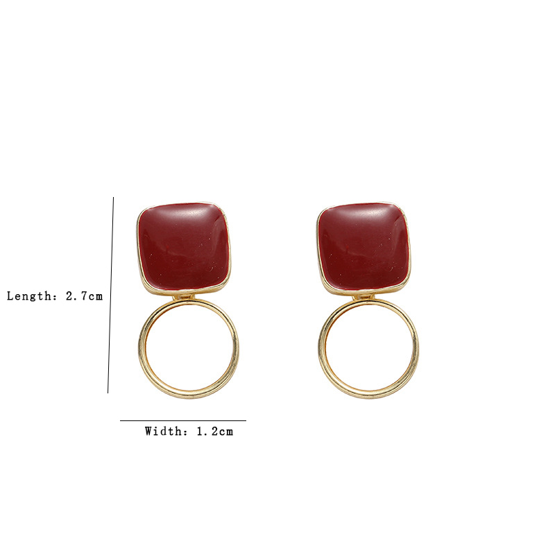1 Pair Simple Style Round Square Alloy Drop Earrings display picture 6