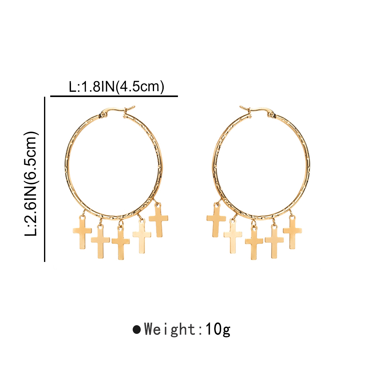 1 Paar Einfacher Stil Einfarbig Rostfreier Stahl Reif Ohrringe display picture 2