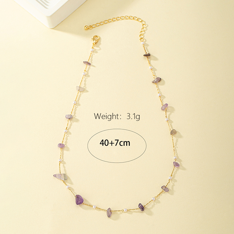 Simple Style Irregular Plastic Stone Plating 14k Gold Plated Women's Necklace display picture 4