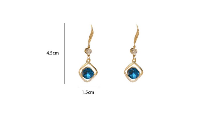 1 Paire Style Ig Décontractée Rhombe Incruster Alliage Cristal Strass Boucles D'oreilles display picture 5